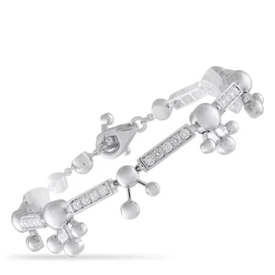 Bvlgari Astrale 18k White Gold 1.45ct Diamond Bracelet Bv07-060426 In Silver