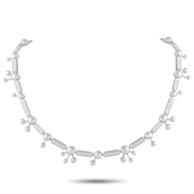 Bvlgari Astrale 18k White Gold 3.25ct Diamond Necklace Bv06-060426 In Silver
