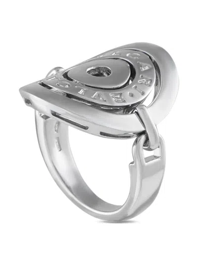 Pre-owned Bvlgari Astrale 18k White Gold Ring In Silver