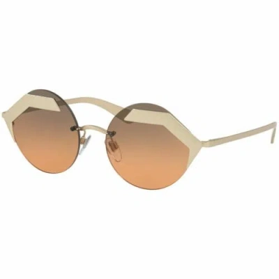 Pre-owned Bvlgari Authentic  Women's Sunglasses W/orange Grey Gradient Lens Bv6089 202218 In Orange Light Grey