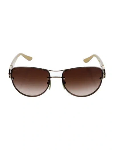 Pre-owned Bvlgari Aviator Gradient Sunglasses In Gold