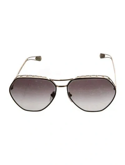 Pre-owned Bvlgari Aviator Gradient Sunglasses In Gold