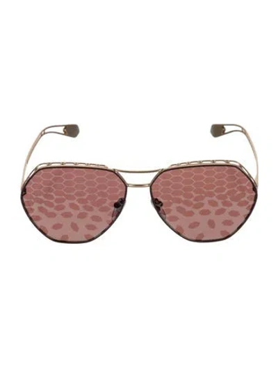 Pre-owned Bvlgari Aviator Gradient Sunglasses In Gold