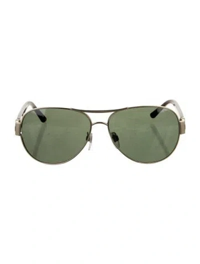 Pre-owned Bvlgari Aviator Tinted Sunglasses In Black