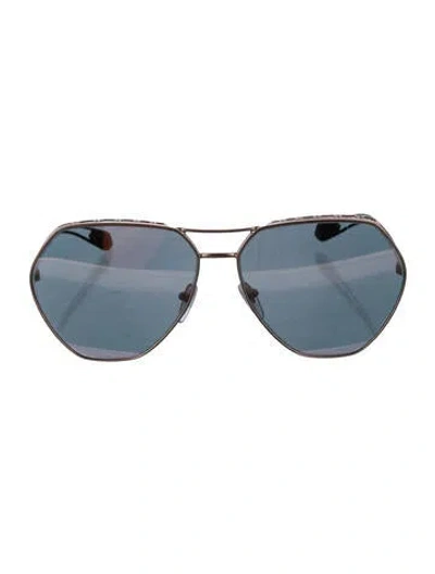 Pre-owned Bvlgari Aviator Tinted Sunglasses In Gold