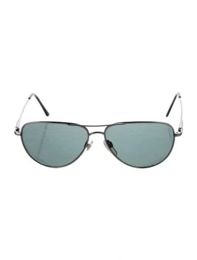 Pre-owned Bvlgari Aviator Tinted Sunglasses In Silver