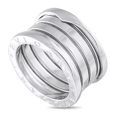 Bvlgari White Gold And Diamond B. Zero1 Three-band Ring In Metallic