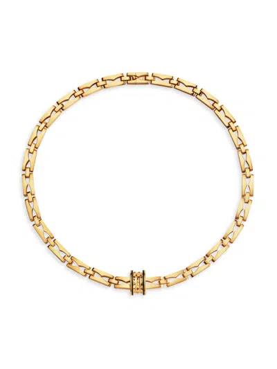 Bvlgari B. Zero1 18k Yellow Gold & Ceramic Pendant Necklace In Blue