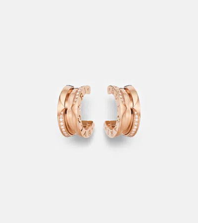 Bvlgari B. Zero1 18kt Rose Gold Earrings With Diamonds