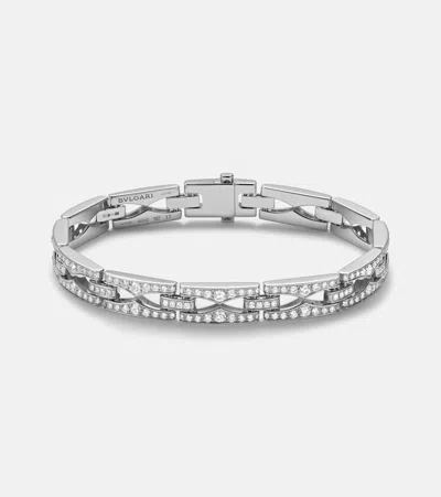 Bvlgari B. Zero1 18kt White Gold Bracelet With Diamonds In Metallic