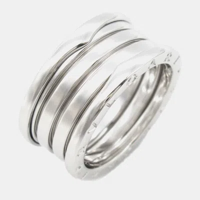 Pre-owned Bvlgari B-zero1 4 Bands 18k White Gold Ring Eu 58