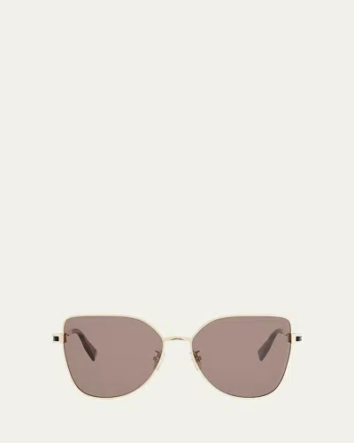 Bvlgari B. Zero1 57mm Square Sunglasses In Gold