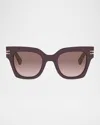 Bvlgari B. Zero1 Acetate Square Sunglasses In Burgundy