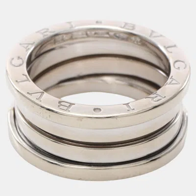 Pre-owned Bvlgari B-zero1 B Zero One 3 Band Ring Ring K18wg White Gold Ring Eu 52