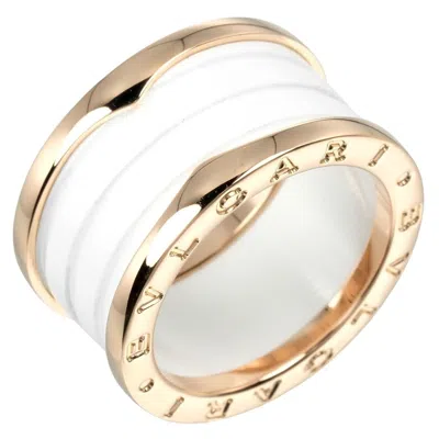 Pre-owned Bvlgari B. Zero1 Ceramic Pink Gold (18k) Band Ring () In Multi