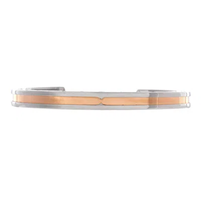 Bvlgari B. Zero1 Cuff Bracelet Stainless Steel And 18k Rose Gold In Neutral