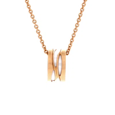 Bvlgari B. Zero1 Design Legend Zaha Hadid Pendant Necklace 18k Rose Gold With Ceramic