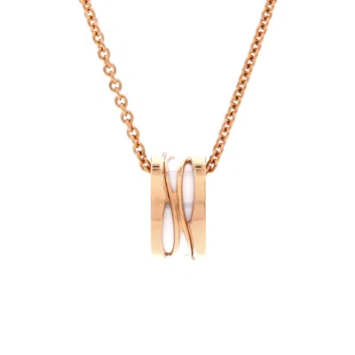 Bvlgari B. Zero1 Design Legend Zaha Hadid Pendant Necklace 18k Rose Gold With Ceramic