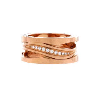 Bvlgari B. Zero1 Design Legend Zaha Hadid Three Band Ring 18k Rose Gold With Diamonds