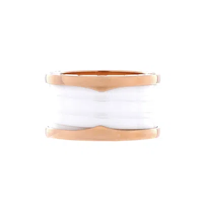 Bvlgari B. Zero1 Four Band Ring 18k Rose Gold And Ceramic In Orange