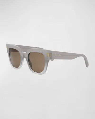 Bvlgari B. Zero1 Geometric Sunglasses In Brown