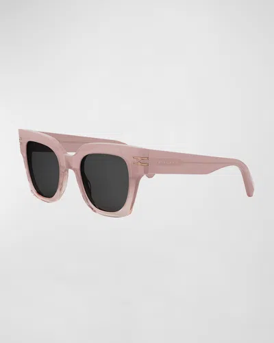 Bvlgari B. Zero1 Geometric Sunglasses In Pink Smoke