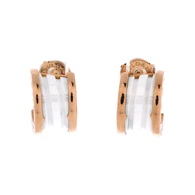 Bvlgari B. Zero1 Hoop Earrings 18k Rose Gold And Ceramic