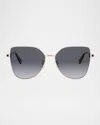Bvlgari B. Zero1 Metal Square Sunglasses In Gold