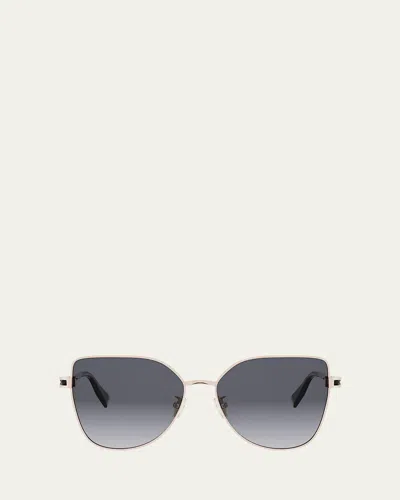 Bvlgari B. Zero1 Metal Square Sunglasses In Gold