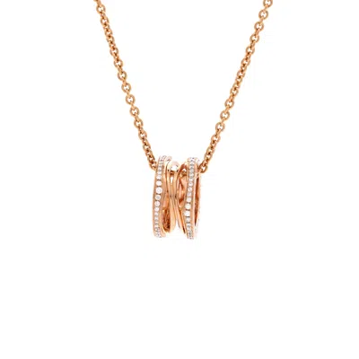 Bvlgari B. Zero1 Open Design Legend Zaha Hadid Pendant Necklace 18k Rose Gold With Diamonds