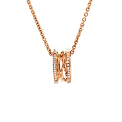 Bvlgari B. Zero1 Open Design Legend Zaha Hadid Pendant Necklace 18k Rose Gold With Diamonds