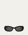 Bvlgari B. Zero1 Oval Acetate And Nylon Sunglasses In Black