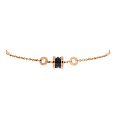 Bvlgari B. Zero1 Soft Bracelet 18k Rose Gold With Ceramic In Gray