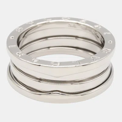 Pre-owned Bvlgari B-zero1 Three Band 18k White Gold Ring Eu 58