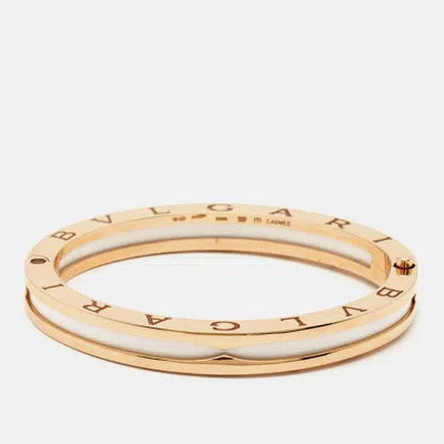 Bvlgari B. Zero1ceramic 18k Rose Gold Bracelet In White