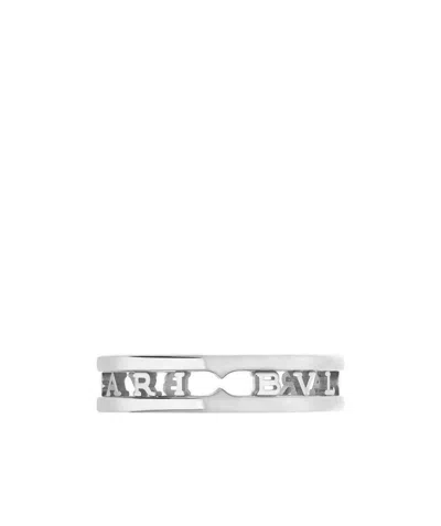 Bvlgari B. Zero1logo Carved Ring In White