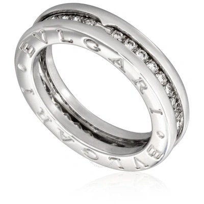 Bvlgari B.zero1 18k White Gold 1-band Diamond Pave Ring In Gold / White