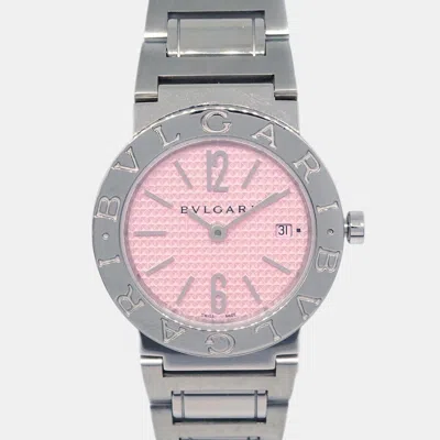 Pre-owned Bvlgari Bb26c2ssd Quartz Women's Wristwatch 25 Mm In Pink