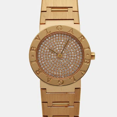 Pre-owned Bvlgari Bb26dgg Quartz Women's Wristwatch 26 Mm In Yellow