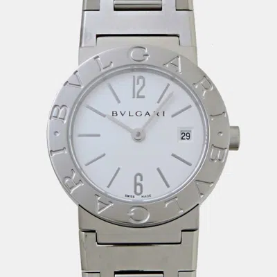 Pre-owned Bvlgari Bb26s Quartz Women's Wristwatch 26 Mm In White