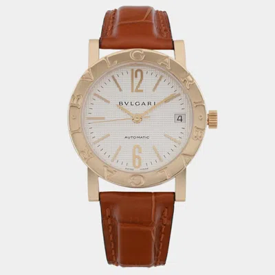 Pre-owned Bvlgari Bb33gl Automatic White Dial 18k Yellow Gold Women's Wristwatch 33 Mm