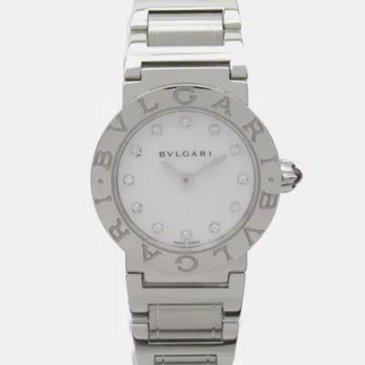 Pre-owned Bvlgari Bbl26s Automatic Women's Wristwatch 26 Mm In White