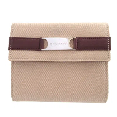Pre-owned Bvlgari Beige Bordeaux Canvas Wallet (bi-fold) () In Multi