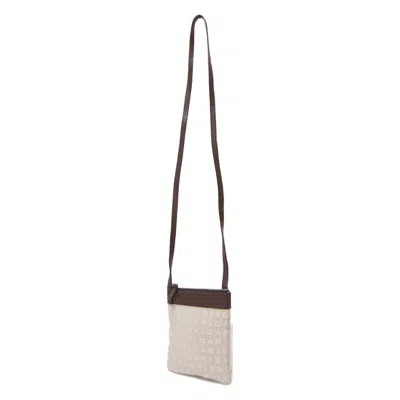 Pre-owned Bvlgari Beige Brown Canvas Leather Pochette Shoulder Bag () In Multi