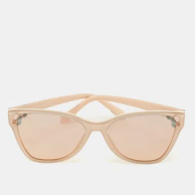 Pre-owned Bvlgari Beige Gradient Printed 8208 Cat Eye Sunglasses In Sand