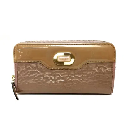 Pre-owned Bvlgari Beige Leather Long Wallet (bi-fold) ()