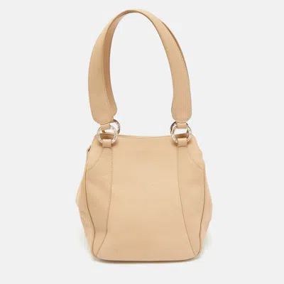 Pre-owned Bvlgari Beige Leather Small Tote