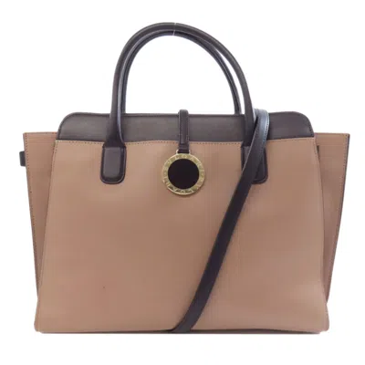 Pre-owned Bvlgari Beige Leather Tote Bag () In Sand