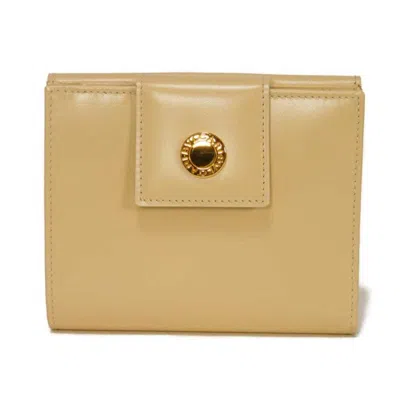 Pre-owned Bvlgari Beige Leather Wallet (bi-fold) () In Sand