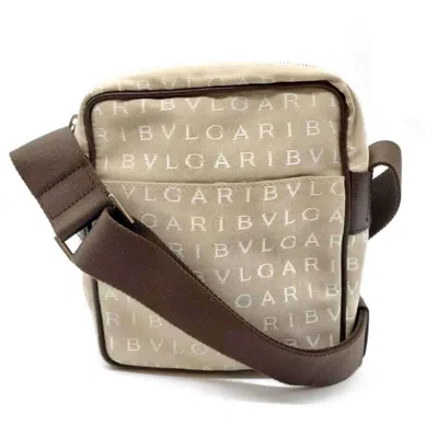 Pre-owned Bvlgari Beige Pink Beige Canvas Pochette Shoulder Bag ()